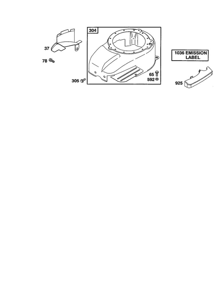 Housing-Blower Diagram and Parts List for 120600-120699 0100-0110-0111 Briggs and Stratton Engine